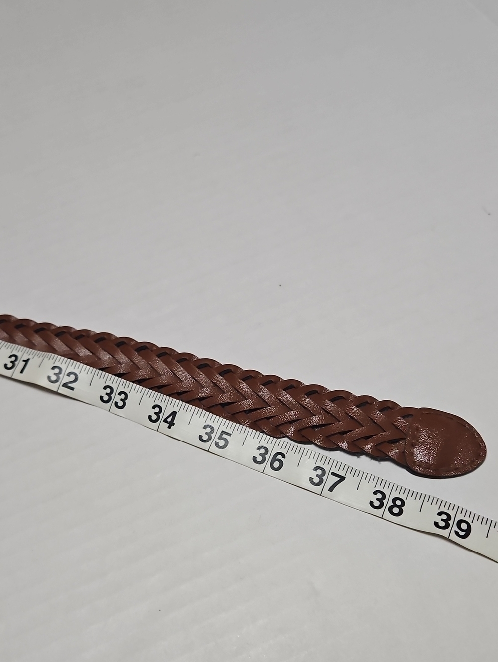 Braided Leather Belt for Women- Brown Size M/L - Picture 4 of 8